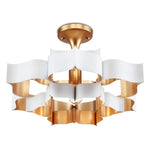 lotus shaped chandelier white gold leaf