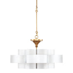 lotus shaped chandelier white gold leaf