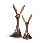 aluminum bronze jackrabbit sculpture set 