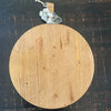 natural wood handled round charcuterie board clear white geode 