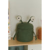 play storage basket green frog white eyes lidded