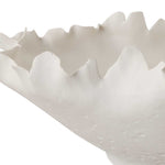 white ceramic bowl oval textured rippled edge