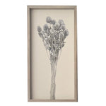 framed art botanical blue thistle