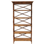 5 shelf bookcase rattan tortoise finish