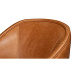 barrel shape cognac leather swivel shape