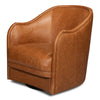 barrel shape cognac leather swivel shape