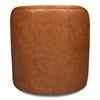 barrel shape cognac leather swivel shape