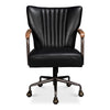 black leather chanel stitching swivel desk chair castors