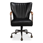 black leather chanel stitching swivel desk chair castors