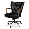 black leather chanel stitching swivel desk chair castors