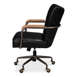 black leather chanel stitching swivel desk chair castors