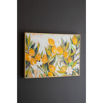 lemon framed acrylic painting yellow green white