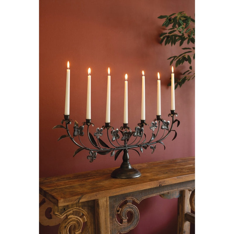 metal flowers taper candelabra seven candles