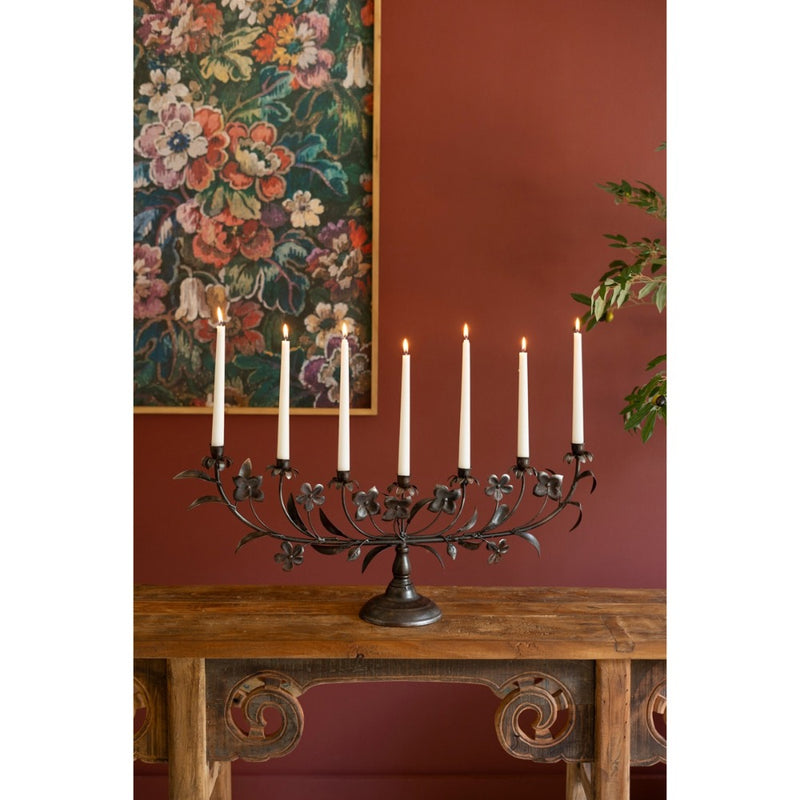 metal flowers taper candelabra seven candles