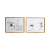 wall art framed wrapped rattan shore birds set glass frame