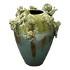 ceramic frogs snails vase 