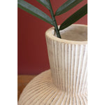 tall stone fluted composite bulb vase