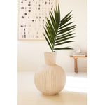 tall stone fluted composite bulb vase