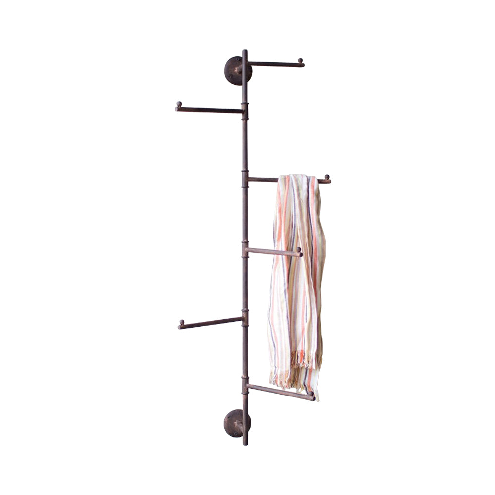 swivel wall coat rack six swing arm rustic