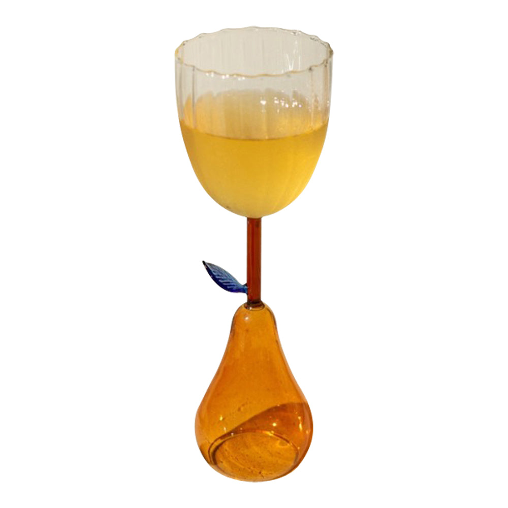 Kalalou pear base wine glasses with yellow liquid