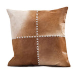 natural tan dyed hide pillow square 20"