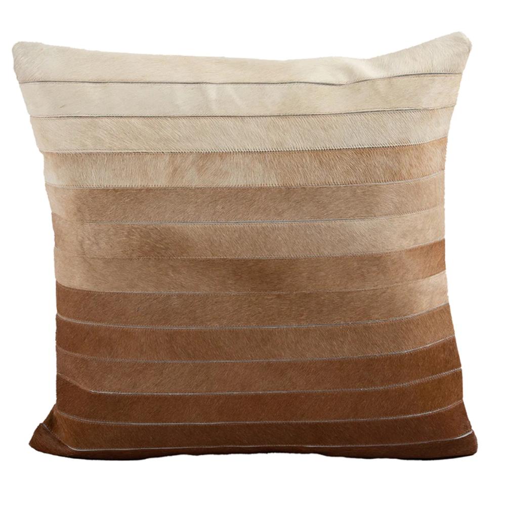 tan hombre square cowhide accent pillow