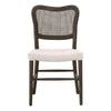 beige seat brown cane back wood frame dining chair