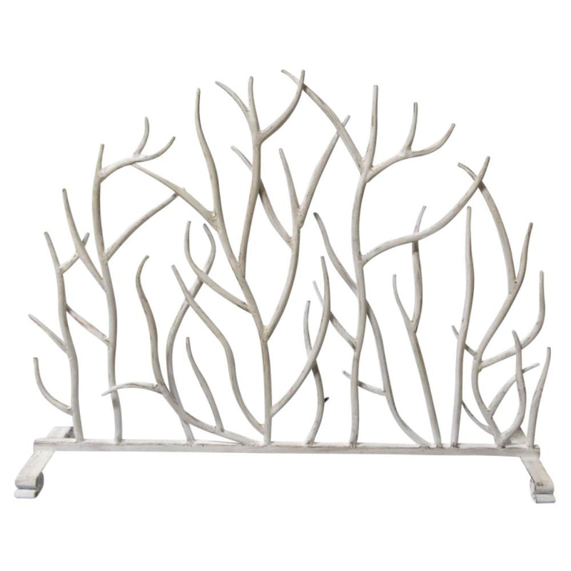 DLIP Dr. Livingstone I Presume Fireplace Screen branches twigs white stand iron