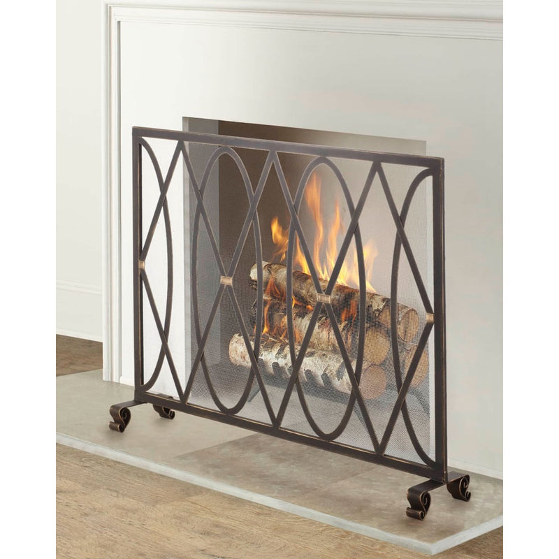 black gold iron fireplace screen mesh backing