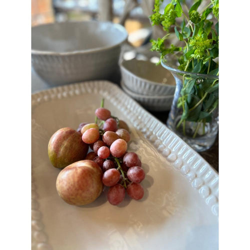 melamine large oval serving platter cream