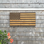 sign american flag rustic pine wood stars