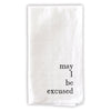 white cotton dinner napkins black print table manner wording