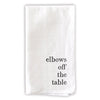 white cotton dinner napkins black print table manner wording