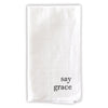 white cotton dinner napkins black print table manner wording