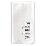 white cotton dinner napkins black print table manner wording