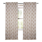 ivory linen sheer curtain panels natural color polka dots