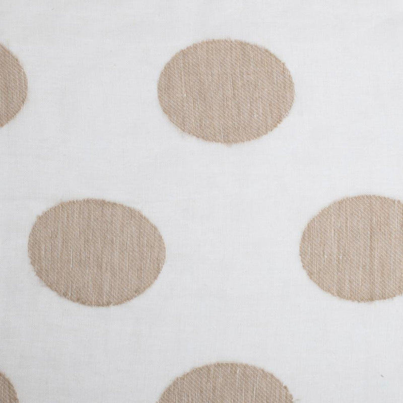 ivory linen sheer curtain panels natural color polka dots