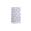 white flour sack tea towel silver gold holiday houses