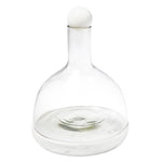 glass marble topper wine carafe white