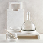 glass marble topper wine carafe white