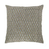 square pillow tan linen white navy block-printed paisley pattern