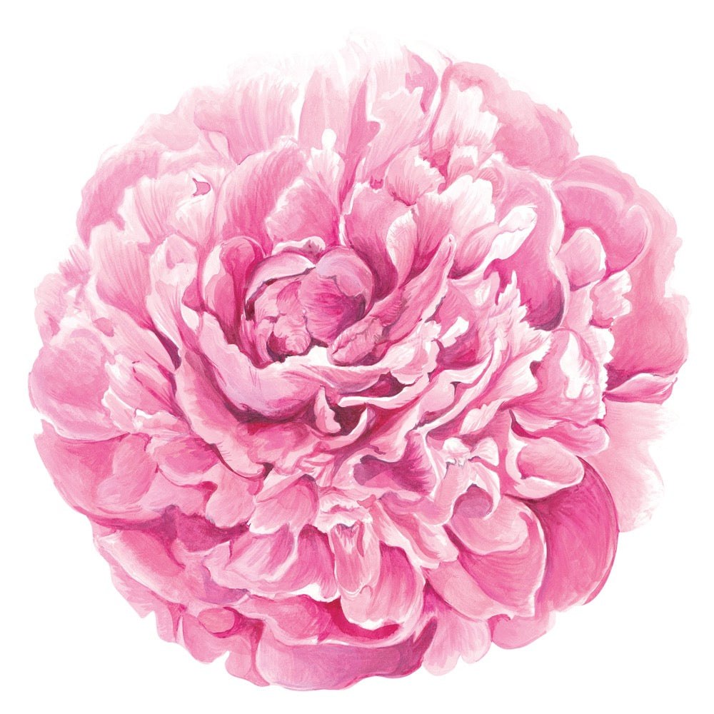 die cut peony paper placemat round pink