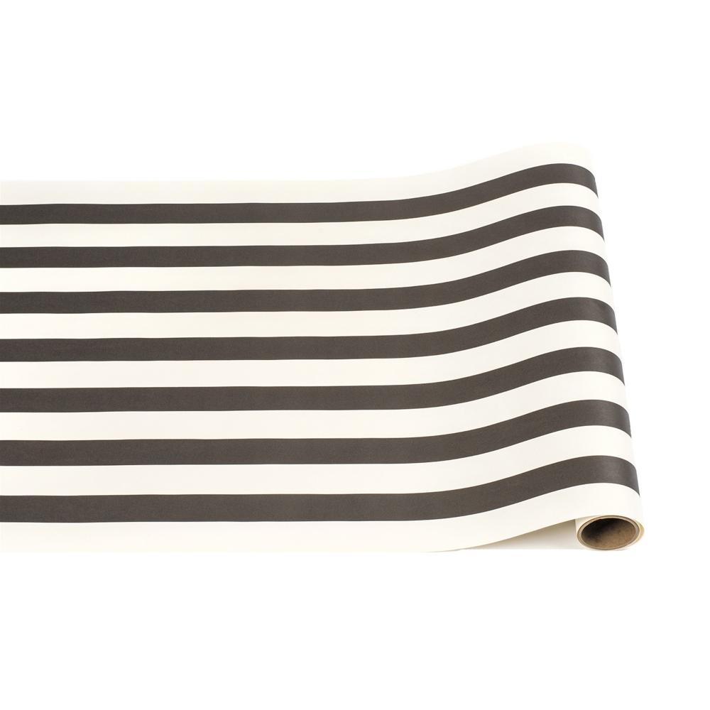 black and white striped paper table runner 