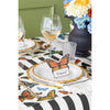 black and white striped paper table runner 