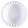 white beaded ceramic nut bowl round small