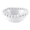 white beaded ceramic nut bowl round small