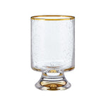 seeded glass old fashioned glass gold rimmed set 