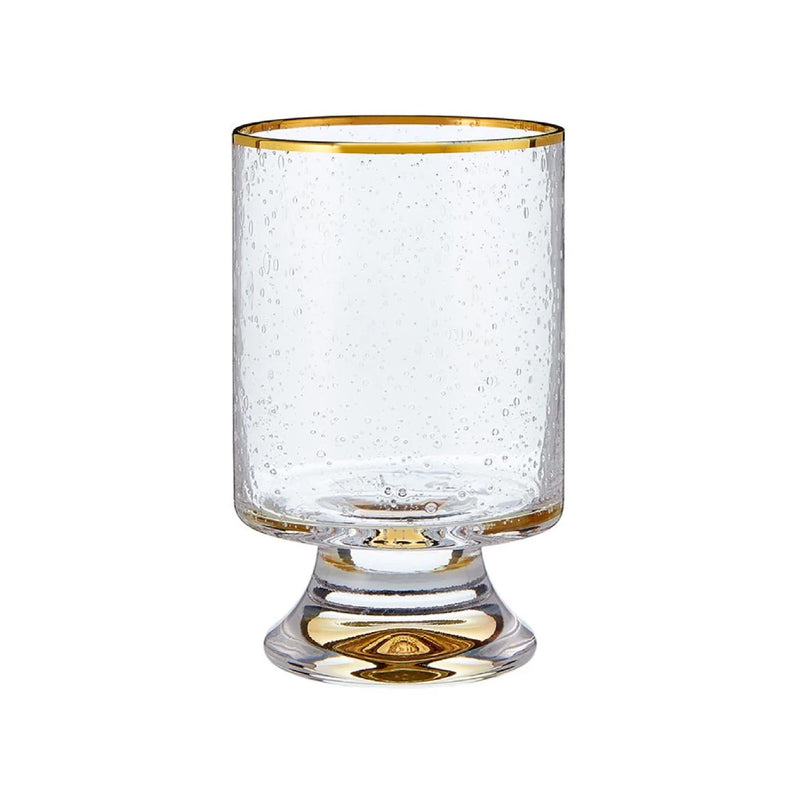 seeded glass old fashioned glass gold rimmed set 