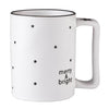 festive holiday mug black white debossed message