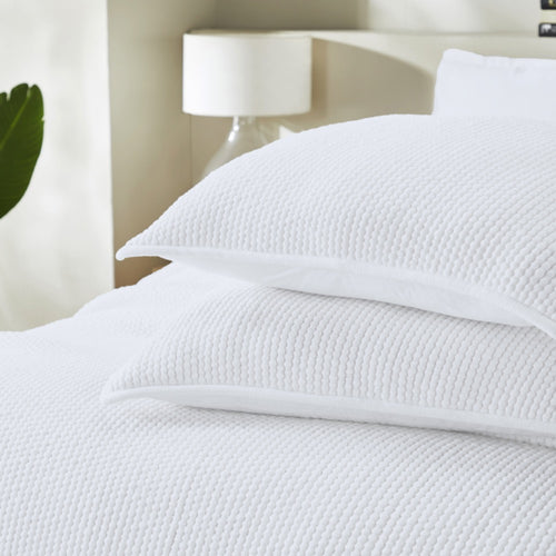 white popcorn ribbed cotton weave queen king coverlet